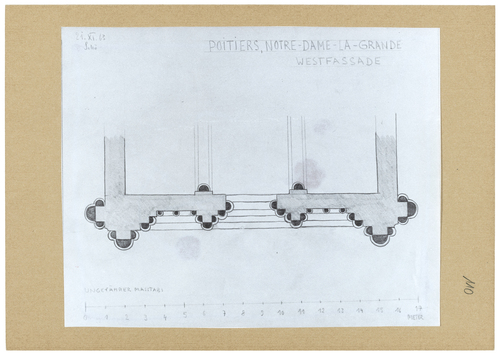 Vorschaubild Poitiers: Notre-Dame-la-Grande, Westfassade, Skizze Wolfgang Schöne 1963